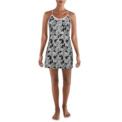 

Rene Rofe Женская черная ночная рубашка с кружевной отделкой и принтом, сорочка Loungewear  BHFO 5474, Черный