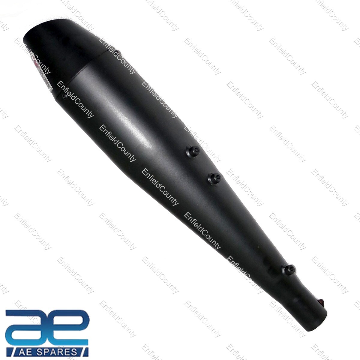 Fits Royal Enfield Classic Bullet Dolphin Black Silencer + Bracket & Adapter 
