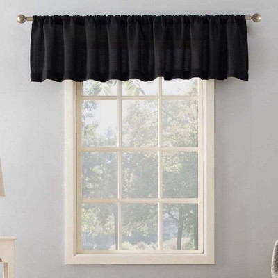 Mainstays Textured Solid Curtain Single Panel, 56'' x 17'', Black