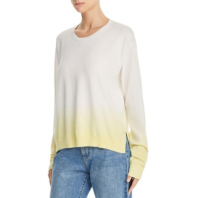 Женский облегающий джемпер ATM цвета слоновой кости Dip Dye Crew Top L BHFO 7029