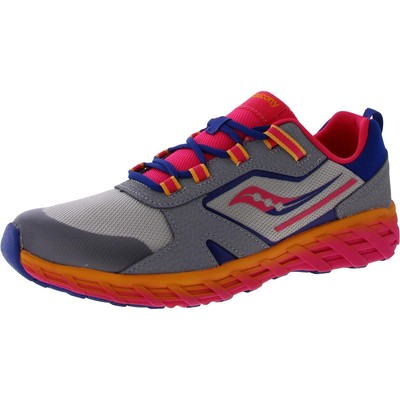 Спортивная и тренировочная обувь Saucony Girls Wind Shield 2.0 из серой кожи BHFO 9437