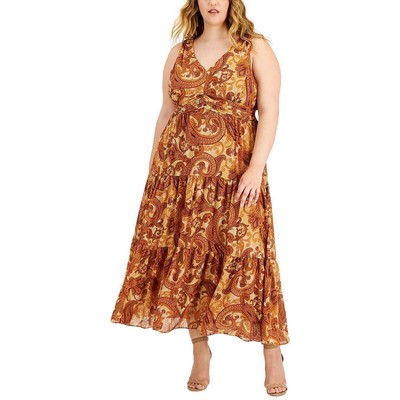 

Женское многоуровневое длинное вечернее платье Taylor Plus BHFO 4348, Tahiti gold paisley