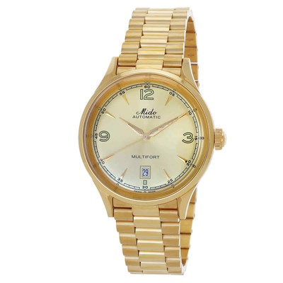 Pre-owned Mido Multifort Powerwind Automatic Champagne Dial Men's Watch M0404073302700