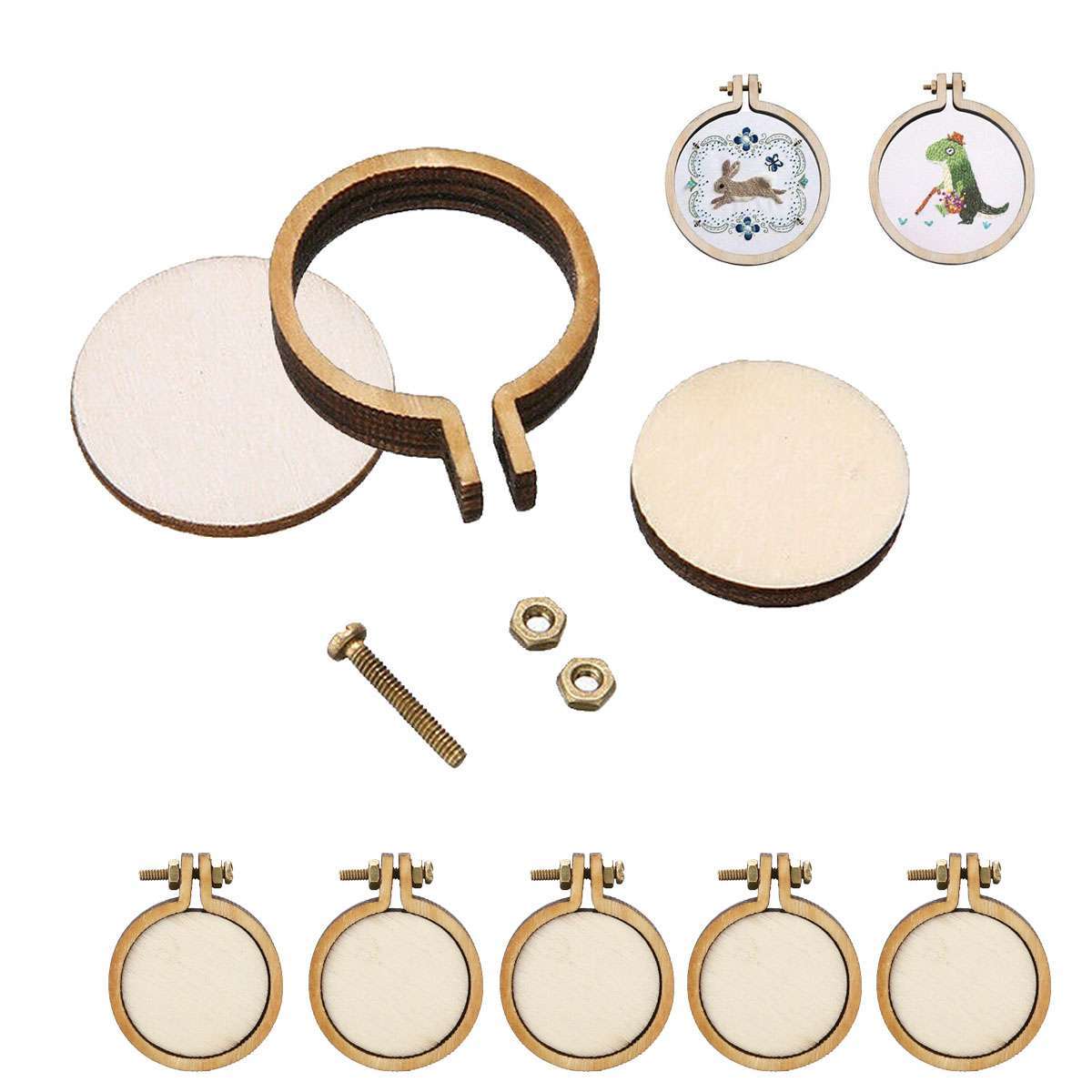 20pcs Mini Embroidery Hoop Ring Wooden Cross Stitch Frame For Hand Craft Hot
