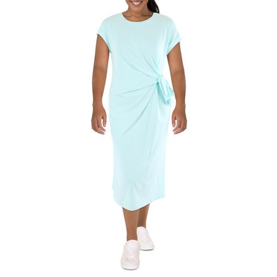Женское голубое дневное платье-футболка Gracia с завязками по бокам длиной до чая XL BHFO 1839