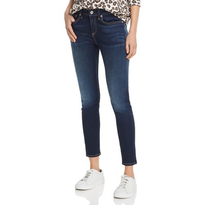 

Женские синие джинсы скинни до щиколотки со средней посадкой Rag - Bone  BHFO 7907, Carmen