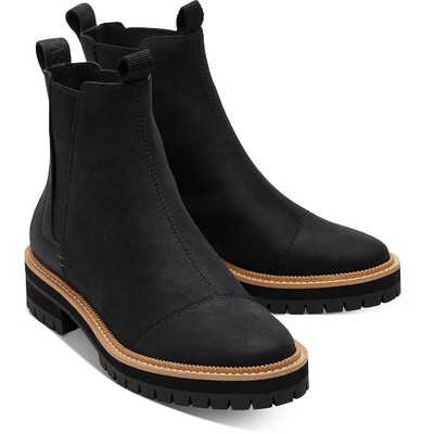 

Женские черные кожаные ботинки челси Toms Dakota 9.5 Medium (B,M) BHFO 5457, Black leather, Dakota