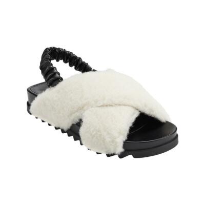 

Marc Fisher Женские Сандалии Javin Faux Fur Flat Criss Cross Slingback BHFO 0958, Natural multi texture, Javin