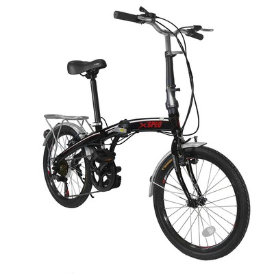 Xspec 20" 7 Speed Folding Compact City Commuter Bike, Black (NOT Electric)
