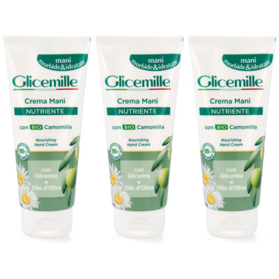Glicemille Nutritive Handcreme mit Bio Kamille Glicerin & Olivenöl Tube 3x 100ml