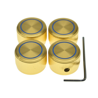KAISH 4pcs 25*15.5mm Metal Aluminium 1/4'' Pot Knobs for Guitar/Bass/AMPS/Preamps