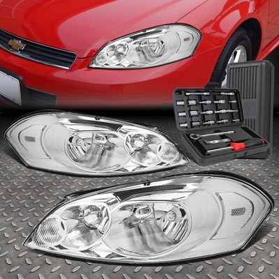 ДЛЯ 06-16 CHEVY IMPALA LIMITED ХРОМИРОВАННЫЙ КОРПУС ПРОЗРАЧНЫХ УГЛОВЫХ ФАР + НАБОР ИНСТРУМЕНТОВ