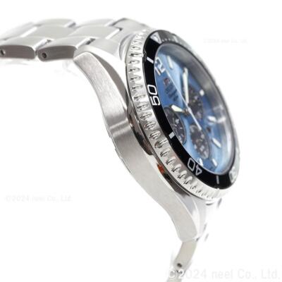 Pre-owned Orient Mako Rn-tx0206l Panda Sport Blue Dial Solar Analog Chronograph Men Watch