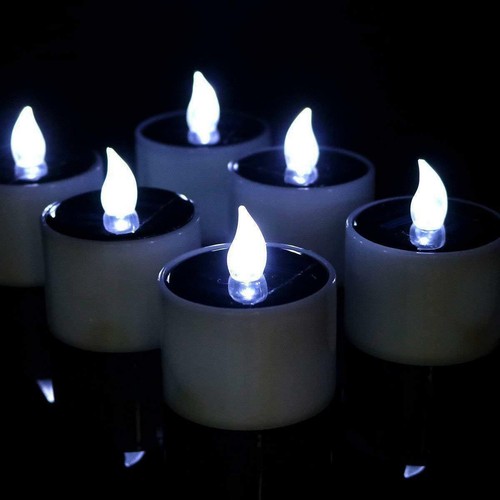 6x 12x Solar LED Kerze für Außen Outdoor-Kerzen Flammenlos Elktrisch Candle DE
