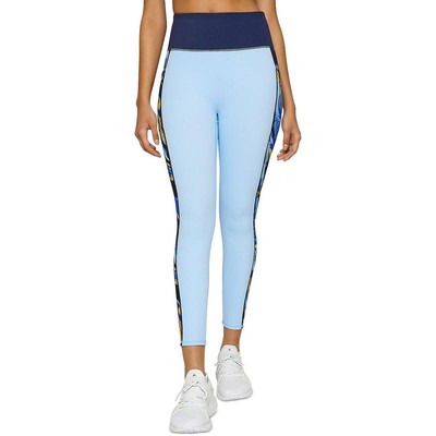 

Леггинсы для разминки с цветными блоками Fourlaps Womens Blue Athletic  BHFO 6843, Cerulean twisted acrylic print navy