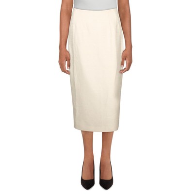 Le Suit Womens Beige Woven Work Midi Pencil Skirt Petites 4P BHFO 8960