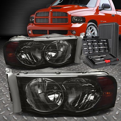 ДЛЯ 02-05 DODGE RAM 1500 2500 3500 ДЫМЧАТЫЙ КОРПУС, БОКОВЫЕ ФАРЫ ЯНТАРНОГО ЦВЕТА + НАБОР ИНСТРУМЕНТОВ