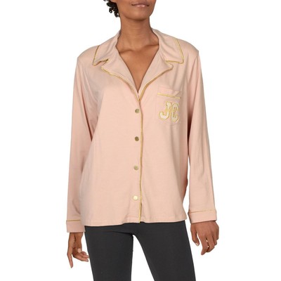 

Женский розовый топ с контрастной отделкой Juicy Couture, пижамная рубашка для сна  BHFO 2533, Silver pink