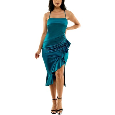 Женское зеленое длинное платье для коктейлей и вечеринок Juniors XS BHFO 7479 с изумрудным пломбиром