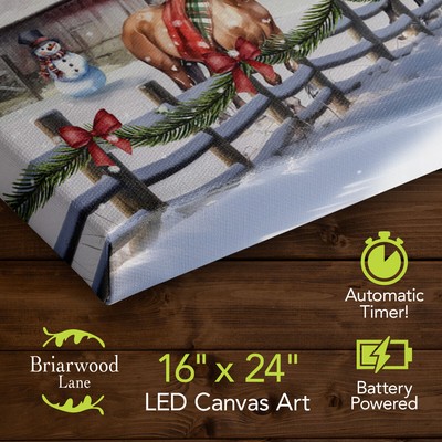 Briarwood Lane Farm Christmas Large LED Canvas Art
