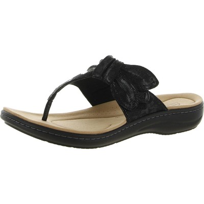 

Женские черные замшевые шлепанцы Clarks 11 Medium (B,M) BHFO 7908, Черный, BHFO