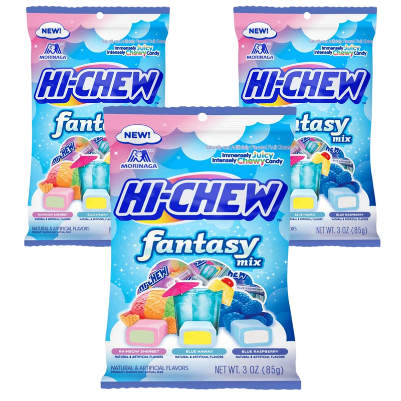 Hi Chew Fantasy Mix, Japanese Chewy Candy 3Oz  Individually Wrapped Fruit Flavor