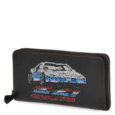 Pre-owned Coach Ladies Zip Around Wallet 1941 Black Co Car Acc Zip 58183 Bpblk