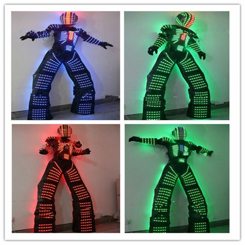 LED 7 Color Change Robot Clothing Costume Suit Illuminated for Dance Show Party
