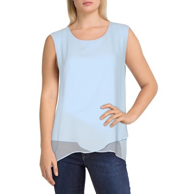 Женская синяя шифоновая асимметричная блузка-футляр Calvin Klein S BHFO 1799