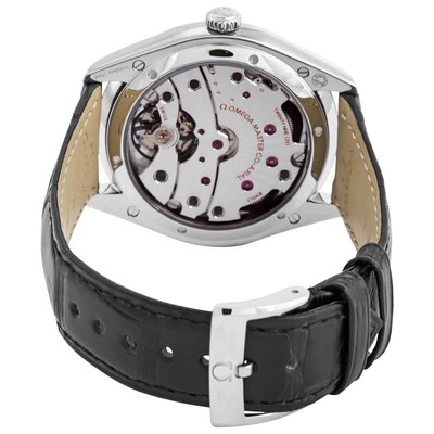 Pre-owned Omega De Ville Silver Dial Black Leather Men's Watch 435.13.40.21.02.001
