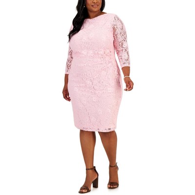 Розовое кружевное платье-футляр Kasper Womens Laurissa длиной до колен плюс 1X BHFO 8515