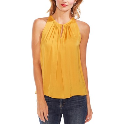 

Женская желтая майка Vince Camuto Shell  BHFO 7352 с гофрированной вырезкой, Amber sun