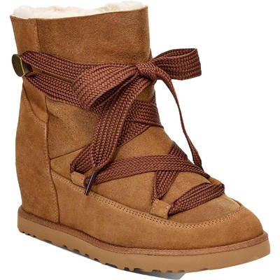Зимние сапоги Ugg Womens Femme из коричневой замши на танкетке Shoes 8 Medium (B,M) BHFO 5248