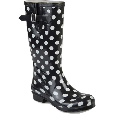 

Женские резиновые сапоги Journee Collection Mist, черные, обувь 8, средний (B,M) BHFO 2433, Black/dot, Mist