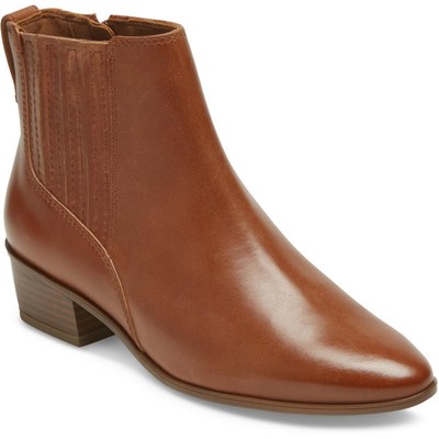 Rockport Womens Geovana Tan Leather Ankle Boots Shoes 5.5 Medium (B,M) BHFO 4477