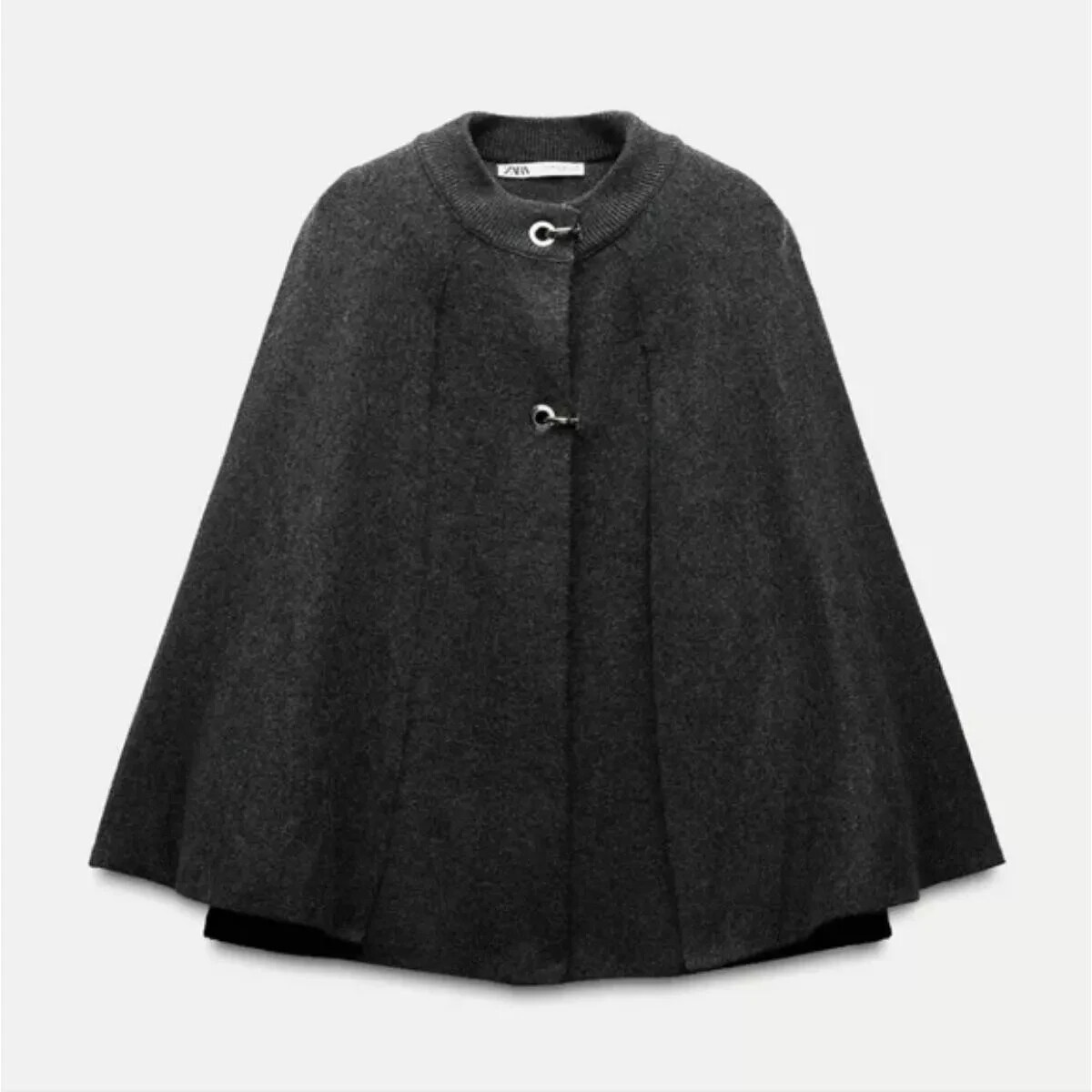 ZARA KNIT CAPE COAT Gray New Medium M | eBay