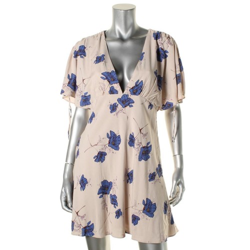 Free People Cecil Mini Dress M 8 Women's Casual Halter Neck Printed NEW  39045 | eBay