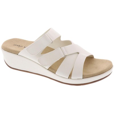 

Босоножки на танкетке Easy Street Womens Koda Slip On с ремешком BHFO 5638, Белый, Koda