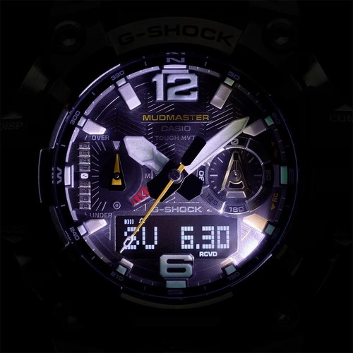 Pre-owned Casio G-shock Mudmaster Bluetooth Solar Black Red Watch Gwg-b1000-1a4