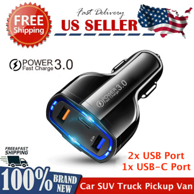 Fast Car Charger DC 2-32V, 3x USB DC 5.0V 3.5A, 1x USB 9V-12V 1.8A