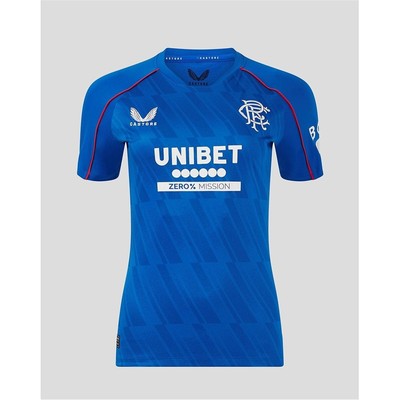 Castore Womens Rangers Home Shirt 2024 2025 Domestic V-Neck Lightweight