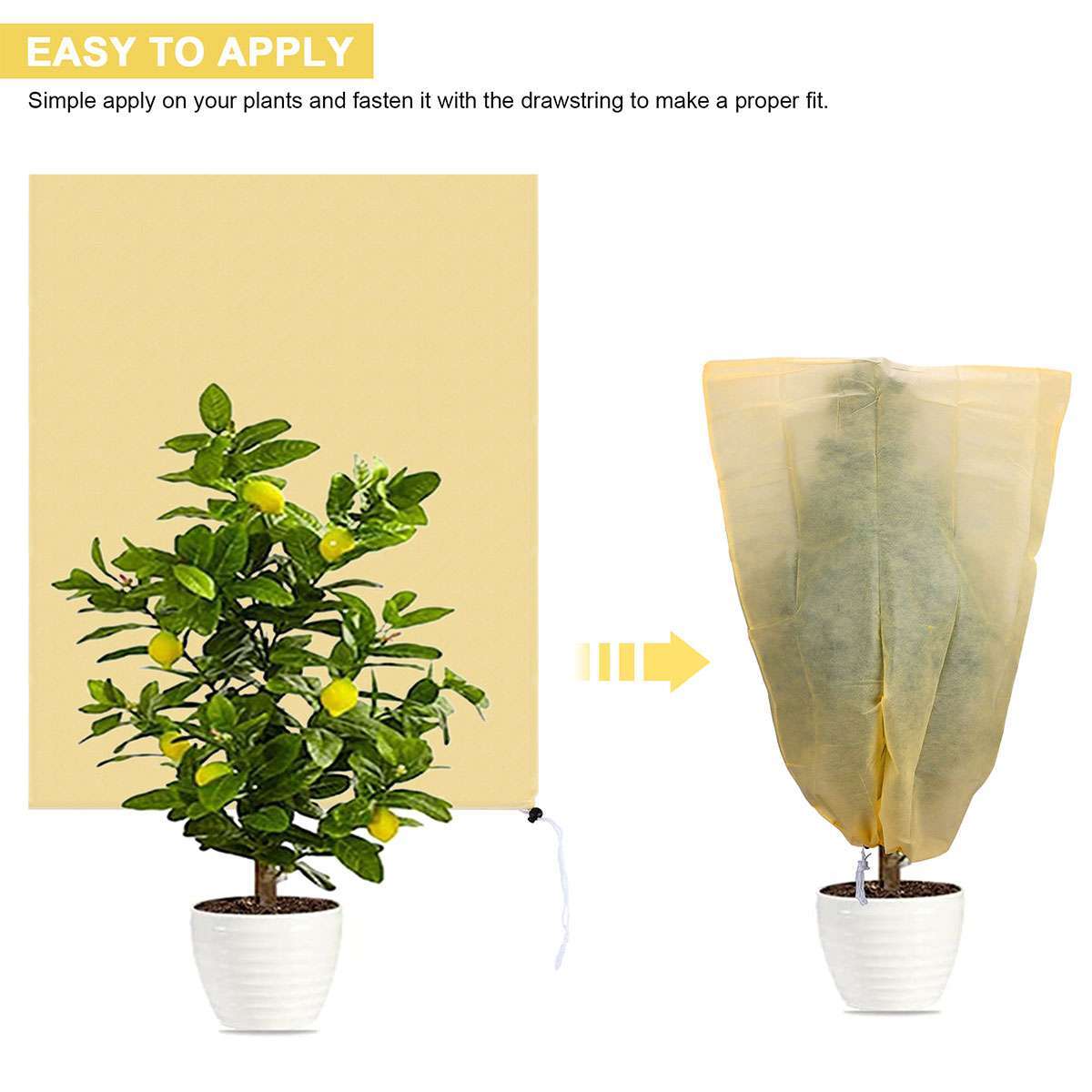 Frost Freeze Protection Bags For Plants Winter Drawstring Garden Plant Cover Bag