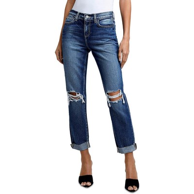 Джинсы зауженного кроя с высокой посадкой и манжетами от LAgence Womens Olga Blue 30 BHFO 0612