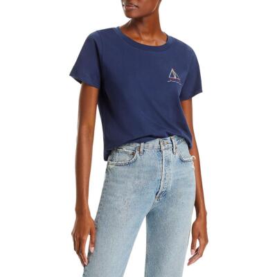 Женская футболка Chaser Navy Crop Sailboat Tee Top M BHFO 8612
