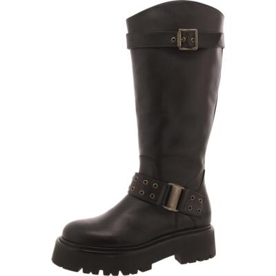 Женские сапоги до колена из кожи Rouxby с круглым носком на платформе Steve Madden, BHFO 4923