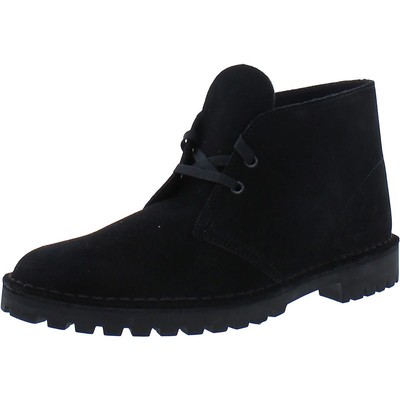 

Черные кожаные ботинки чукка на шнуровке Clarks Mens 9 Medium (D) BHFO 0163, Black suede, DESERTROCK