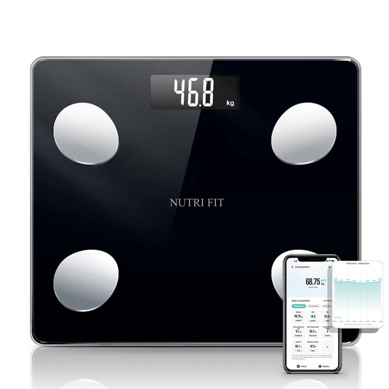 Smart Digital Bathroom Scale Bluetooth BMI Body Fat Muscle Mass Analyzer 330lb A
