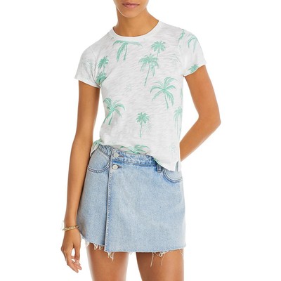 Женская белая футболка с круглым вырезом и принтом ATM Womens S BHFO 9345