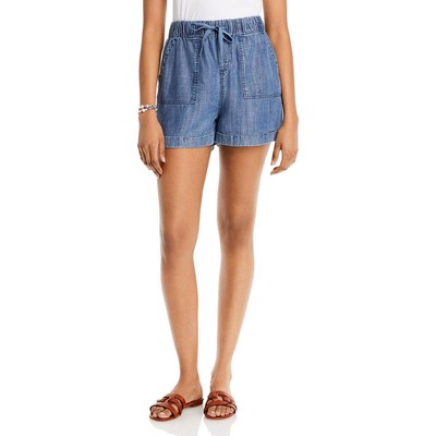 Повседневные шорты Aqua Womens Blue из тенсела на шнурке, повседневная одежда для отдыха, S BHFO 5649