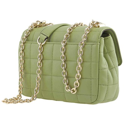Pre-owned Michael Kors Ladies Soho Small Leather And Chain Shoulder Bag - Light Sage